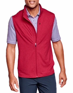 Johnston & Murphy Modern Fit XC4 Performance Full Zip Vest, Red