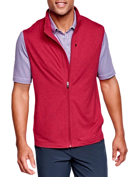 Johnston & Murphy Modern Fit XC4 Performance Full Zip Vest, Red 1 Johnston & Murphy Modern Fit XC4 Performance Full Zip Vest, Red