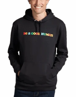 The Phluid Project Classic Fit Be A Good Human Graphic Hoodie, Black