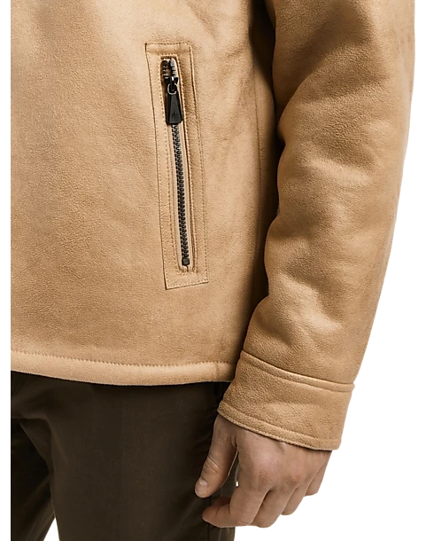 Rainforest Classic Fit Faux Nubuck Hooded Jacket, Cognac 3 Rainforest Classic Fit Faux Nubuck Hooded Jacket, Cognac - Image 3