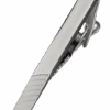 Pronto Uomo Tie Bar, Silver Diagonal Stripe