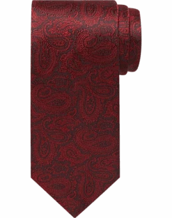 Pronto Uomo Burgundy & Charcoal Paisley Narrow Tie