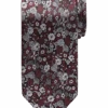 Pronto Uomo Narrow Tie, Burgundy & Blue Floral