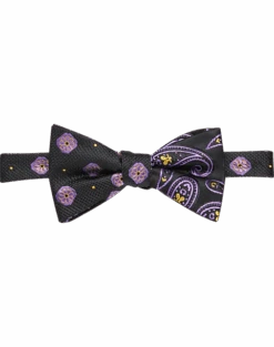 Pronto Uomo Black & Gold Fleur De Lis Bow Tie