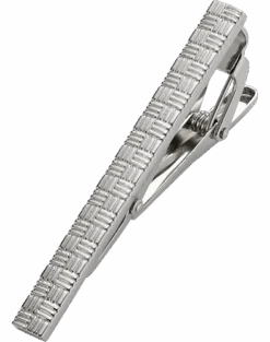 Pronto Uomo Tie Bar, Silver Weave