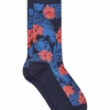 Jos. A. Bank Socks, Blue & Red Hibiscus