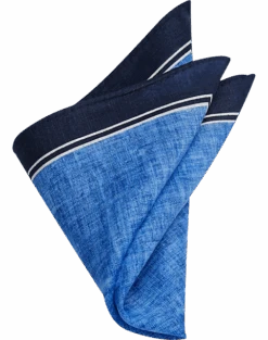 Joseph Abboud Linen Pocket Square, Navy & Blue