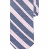 Egara Narrow Tie, Pink & Blue Stripe