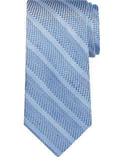 Pronto Uomo Narrow Tie, Blue Stripe