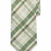 Pronto Uomo Narrow Tie, Green Plaid
