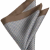 Joseph Abboud Pocket Square, Taupe Geo Check