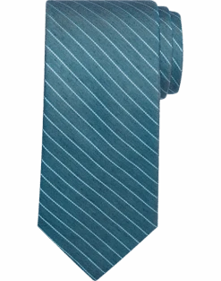 Awearness Kenneth Cole Narrow Tie, Teal Gessato Stripe