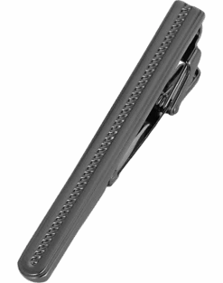 Pronto Uomo Tie Bar, Etched Gunmetal