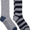 Egara Crew Socks, 2 Pack Gray & Navy
