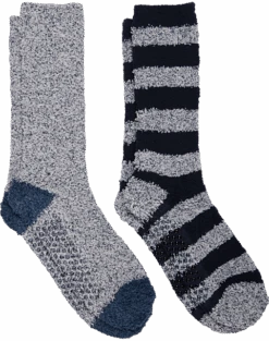 Egara Crew Socks, 2 Pack Gray & Navy