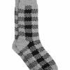 Egara Lounge Socks, Black & Gray Checkered Stripe