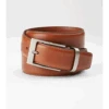 Joseph Abboud Feather Edge Stitched Leather Belt, Cognac
