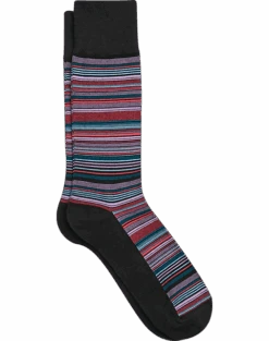 Egara Black Multicolor Stripe Socks, 1 Pair