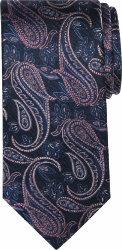 Pronto Uomo Narrow Tie, Pink Paisley