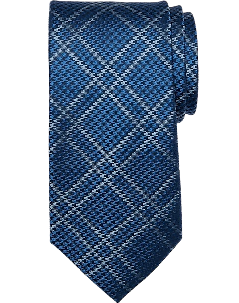 Joseph Abboud Narrow Tie, Blue Tonal Plaid 1 Joseph Abboud Narrow Tie, Blue Tonal Plaid