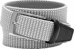 Joseph Abboud Woven Casual Belt, Gray & White Diamond Check