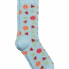 Egara Socks, Cerulean Blue With Fruit And Citrus