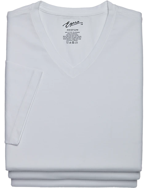 Egara Slim Fit V-Neck T-Shirt, 3-Pack, White 1 Egara Slim Fit V-Neck T-Shirt, 3-Pack, White