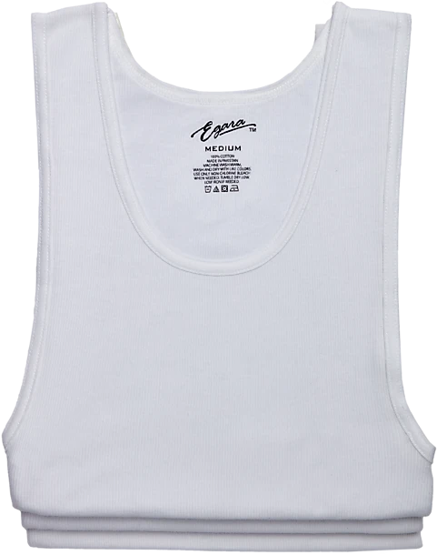 Egara Slim Fit Tank Top, 3-Pack, White 1 Egara Slim Fit Tank Top, 3-Pack, White