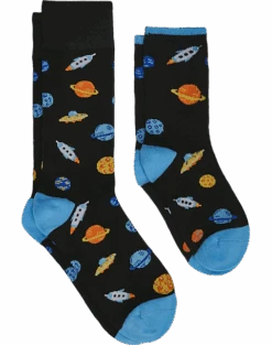 Egara Adult & Child Socks 2-Pack, Black & Blue Space Life