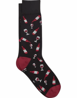 Egara Socks, Black Wineglasses And Bottles