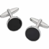 Pronto Uomo Black Onyx Round Cufflinks