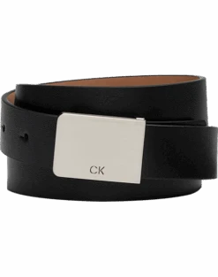 Calvin Klein Plaque Buckle Belt, Black