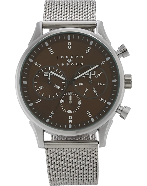 Joseph Abboud Watch, Silver & Brown 1 Joseph Abboud Watch, Silver & Brown