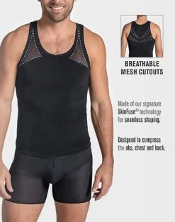 Leo By Leonisa Seamless Compression Tank, Black -Quality Clothing Store MW40 8YFW 02 LEO USA BLACK ALT2