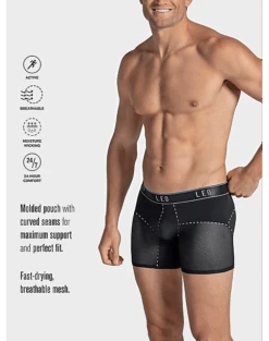 Leo By Leonisa Mesh Boxer Briefs, Black -Quality Clothing Store MW40 8YG8 02 LEO USA BLACK ALT2 1