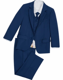 Peanut Butter Collection Slim Fit Toddlers Tuxedo, Cobalt Blue